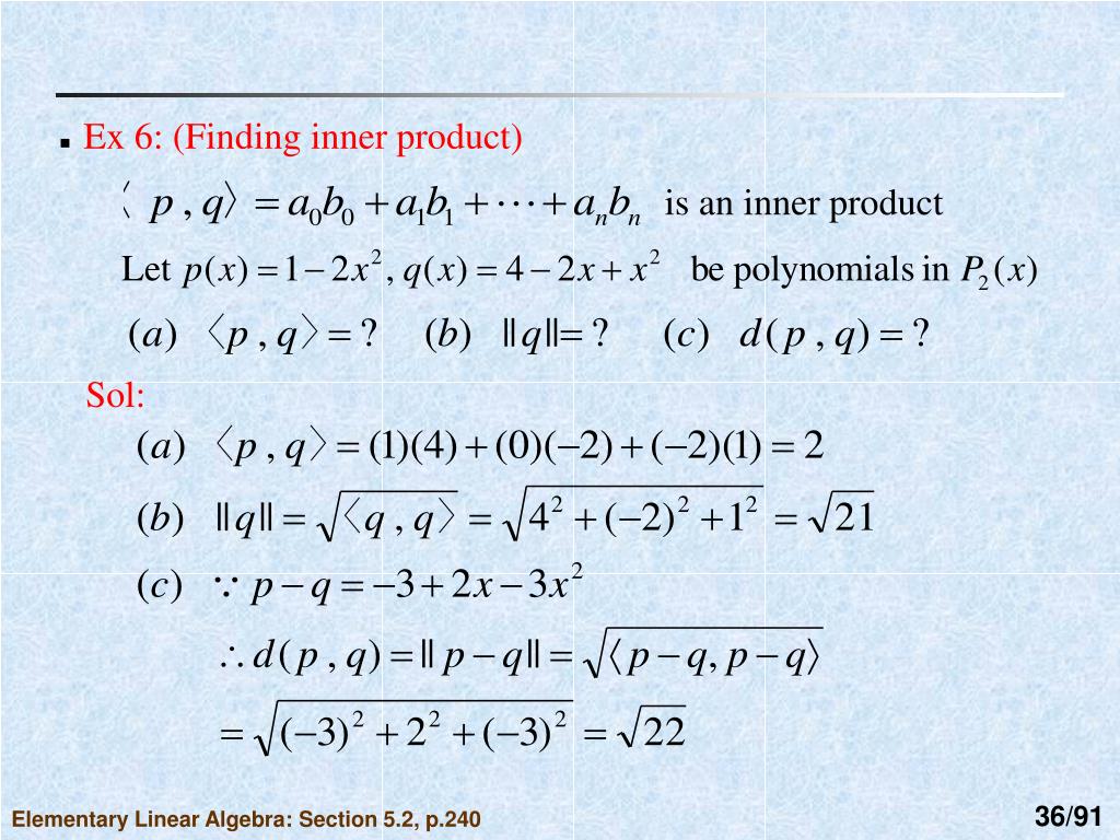 PPT - CHAPTER 5 INNER PRODUCT SPACES PowerPoint Presentation, Free ...