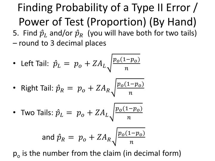 PPT - The Probability of a Type II Error and the Power of the Test ...