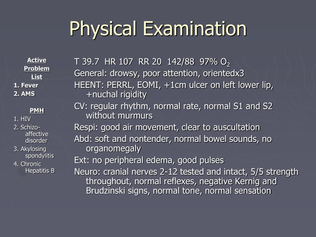 PPT - 54 year old male with HIV, fever, altered mental status ...