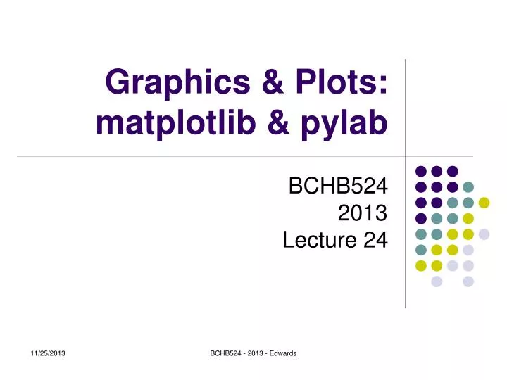 PPT - Graphics & Plots: matplotlib & pylab PowerPoint Presentation - ID ...
