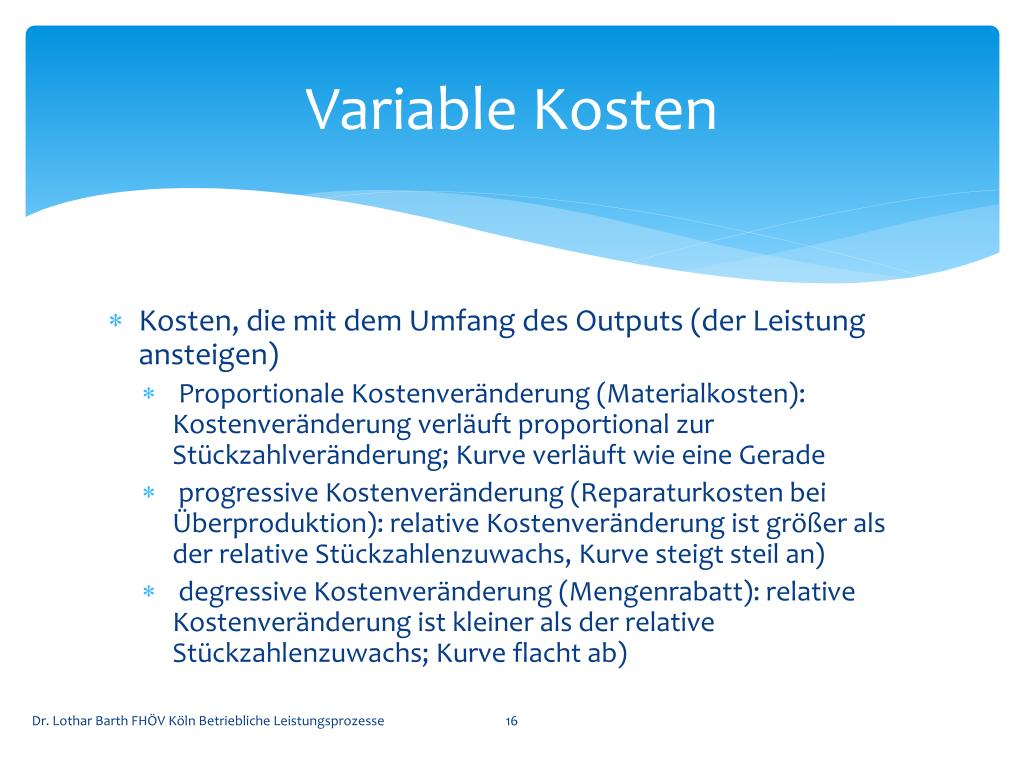 Maßnahmen Zur Sendung Variable Kosten / Variable ...
