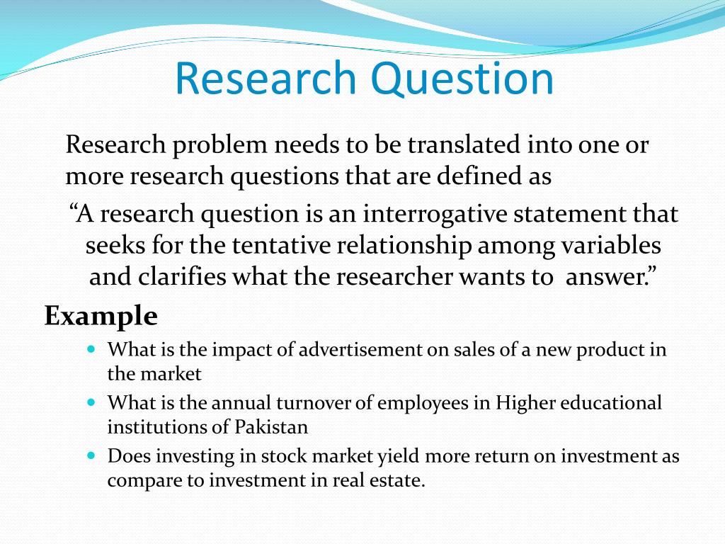 a statement of quantitative research question should