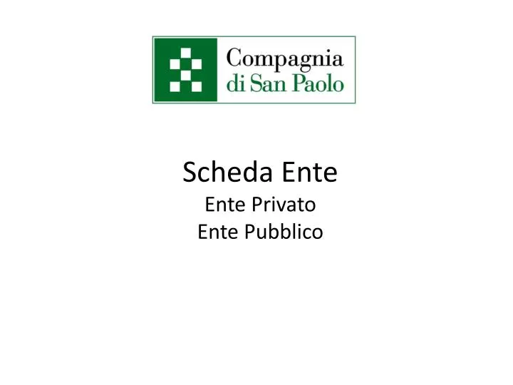 Il Comune è Un Ente Pubblico PPT - Scheda Ente Ente Privato Ente Pubblico PowerPoint Presentation