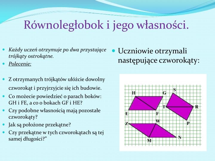 Równoległoboki I Romby Kl 5 Sprawdzian PPT - Temat: Równoległoboki i romby oraz ich własności . PowerPoint
