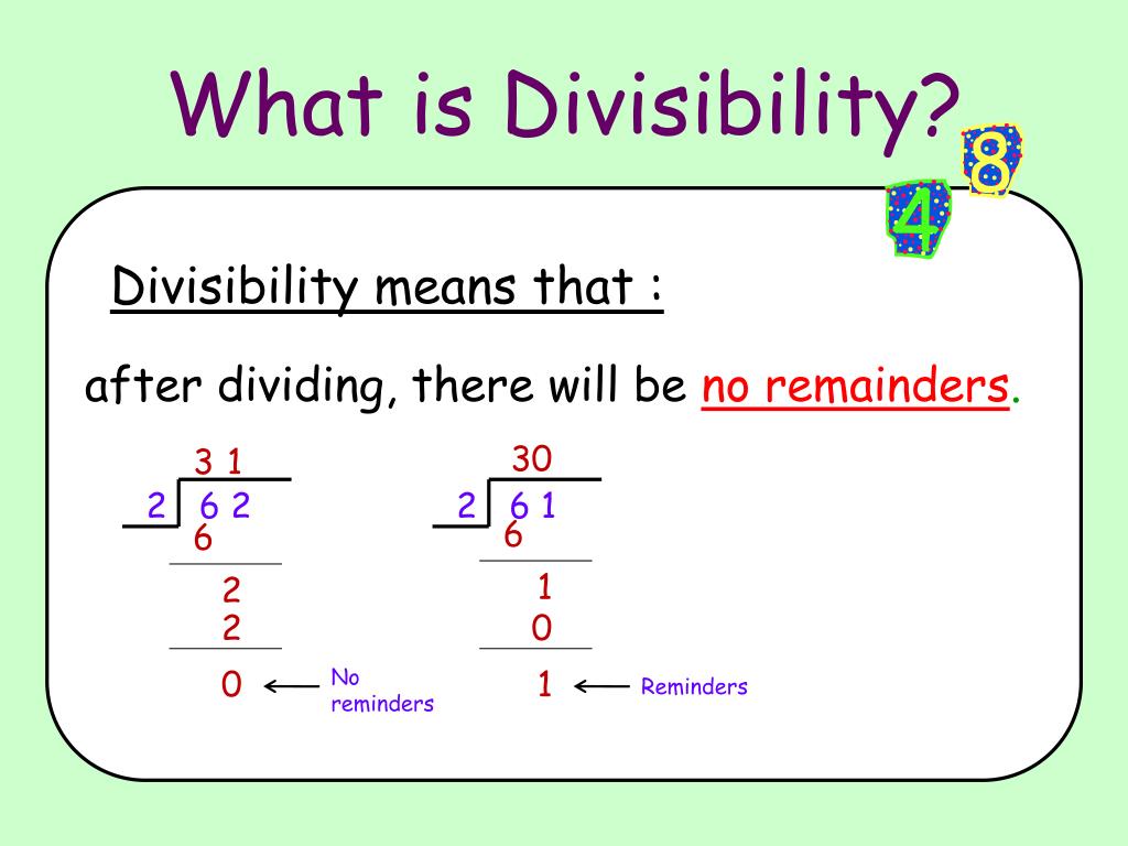 Divisibility Test. Tests of Divisibility Grade 3. Stimuli meaning. 21 means