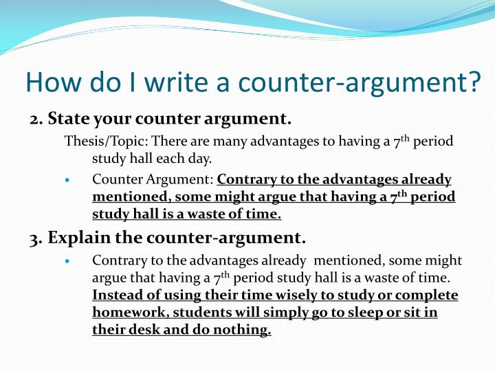 what is a counter argument in an essay example