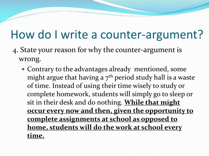 a counter argument for homework