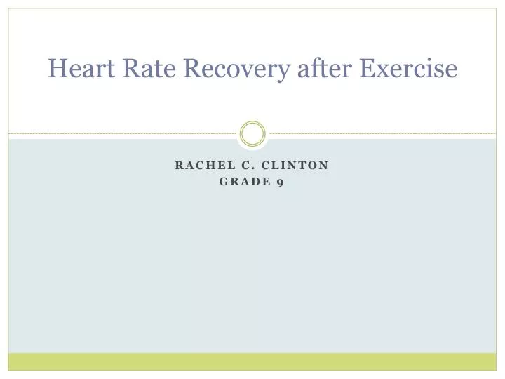 PPT Heart Rate Recovery after Exercise PowerPoint Presentation, free