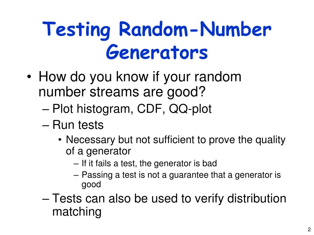 testing random number generators