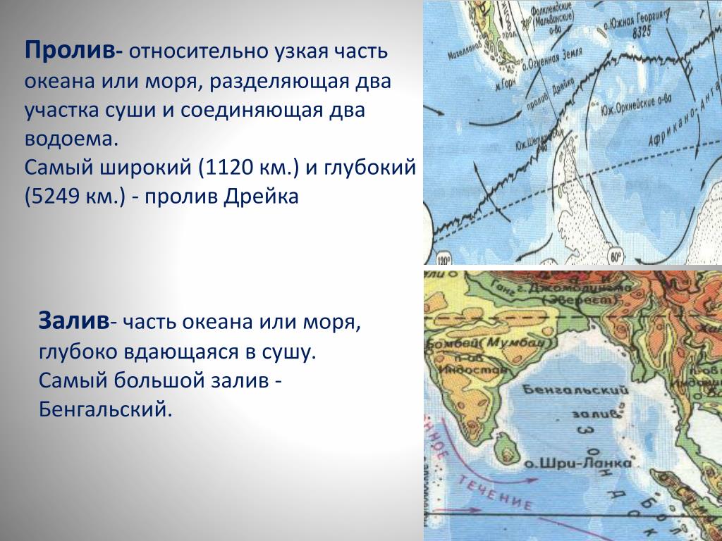 Часть океана отделенная