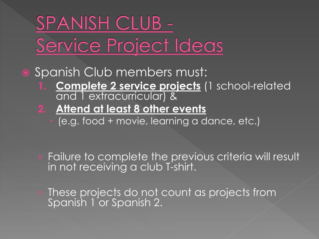 ppt - spanish club - service project ideas powerpoint presentation
