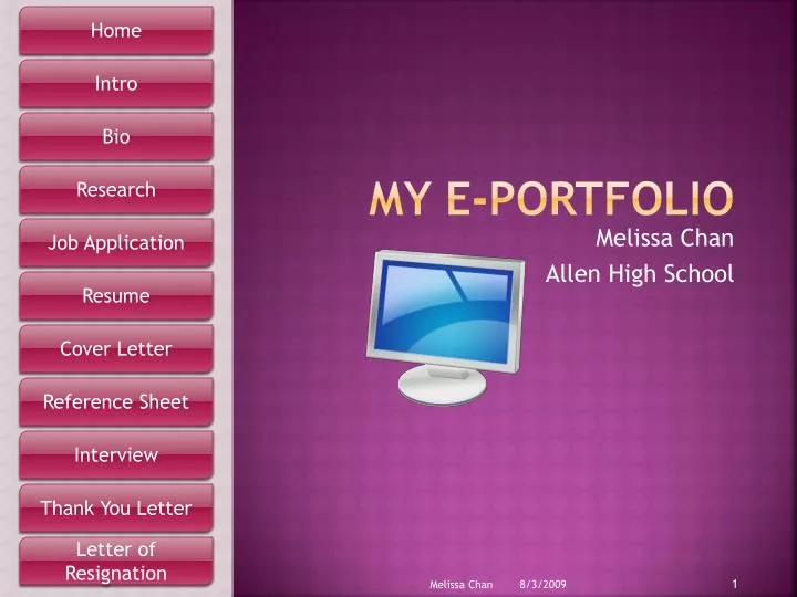 PPT - My E-Portfolio PowerPoint Presentation, free download - ID:3236570