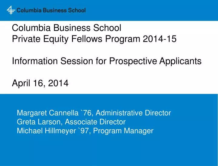 Columbia Business School Mba Admission Statistics ppt margaret cannella 76 administrative director greta Columbia Business School Mba Admission Statistics ppt margaret cannella 76 administrative director greta