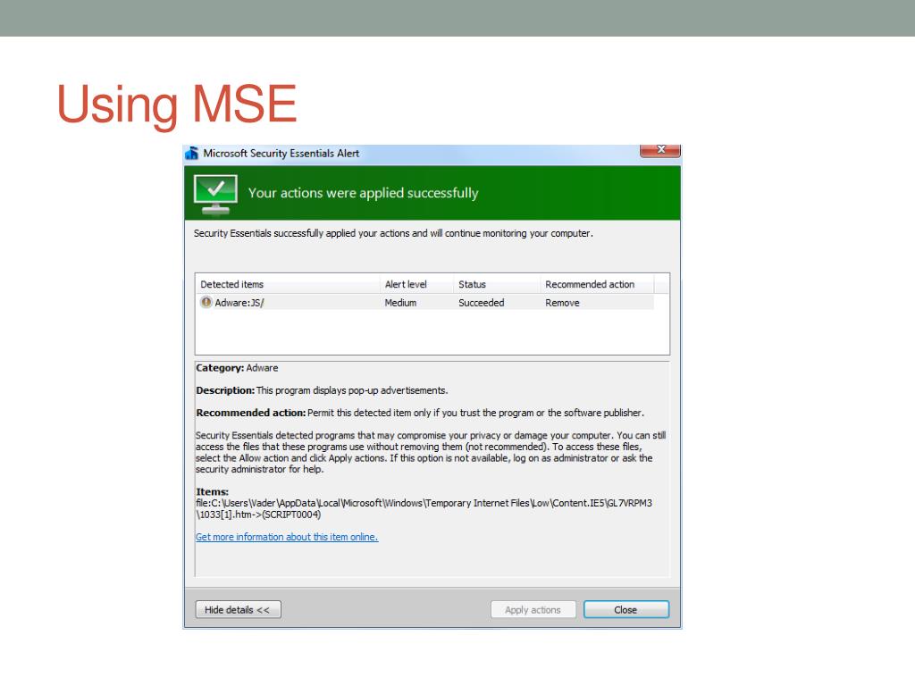 mse windows 10