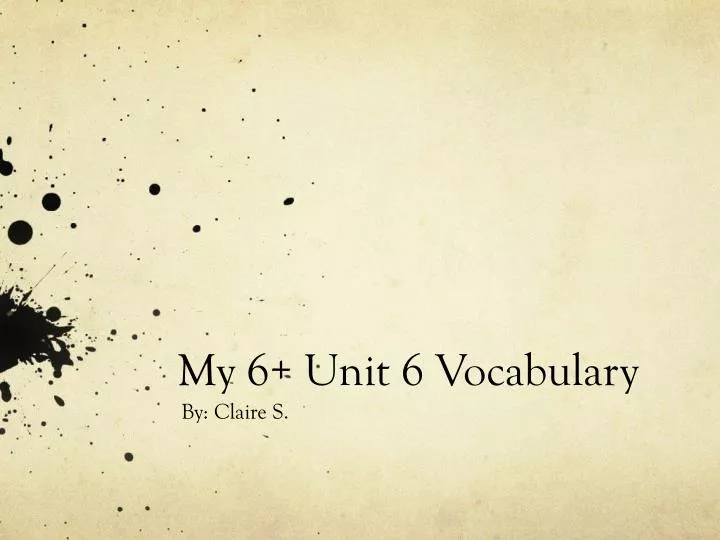 my 6 unit 6 vocabulary n.