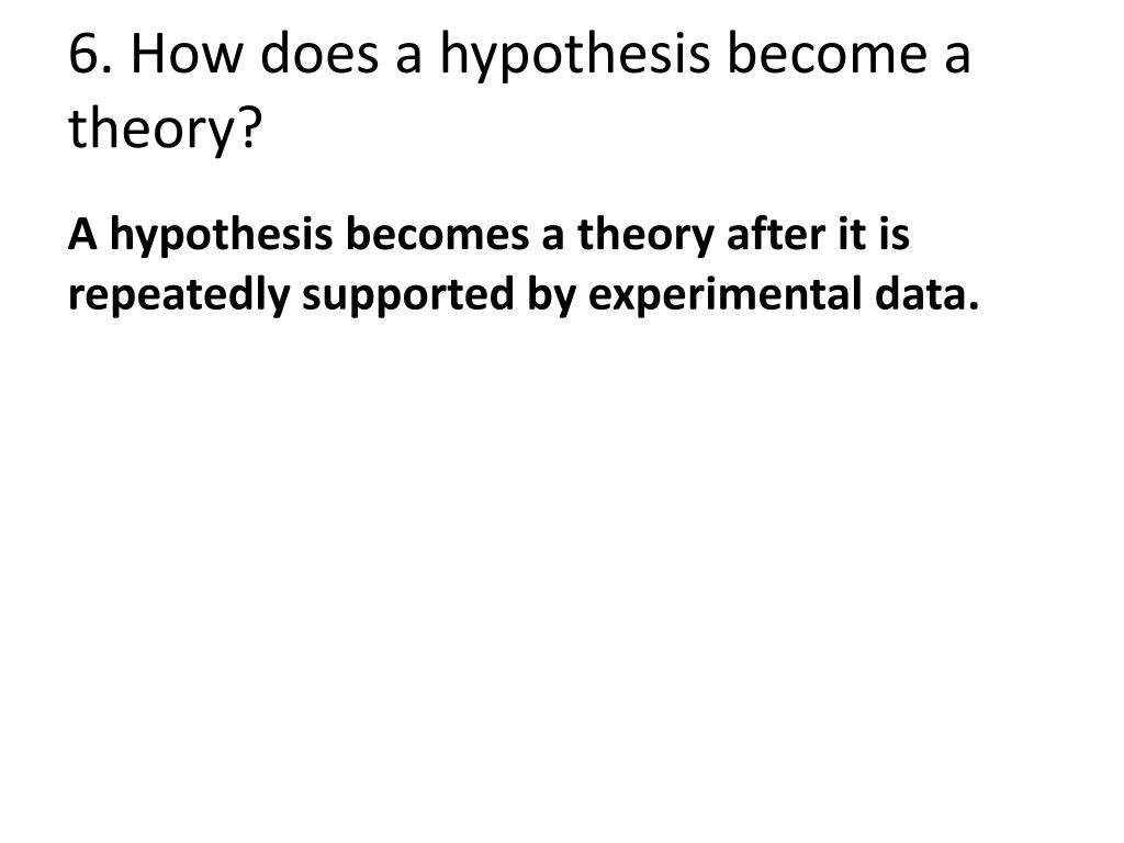 how does hypothesis become a theory