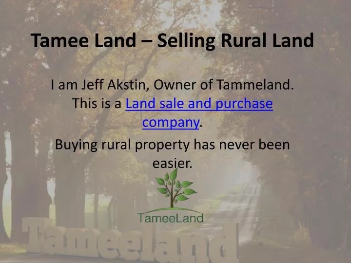 tamee land selling rural land n.