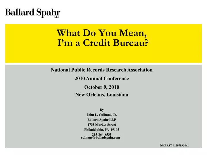 Ppt What Do You Mean I M A Credit Bureau Point Presentation What Do You Mean I M A Credit Bureau