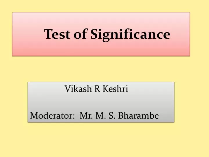 test of significance n.
