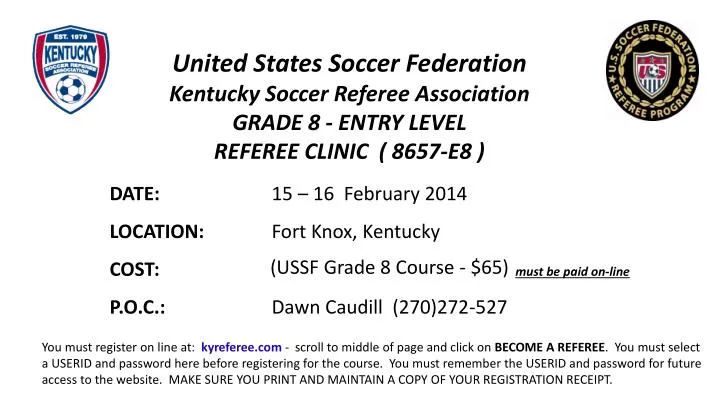 PPT United States Soccer Federation Kentucky Soccer Referee 