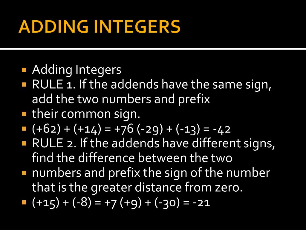PPT - INTEGERS PowerPoint Presentation, free download - ID:3245241