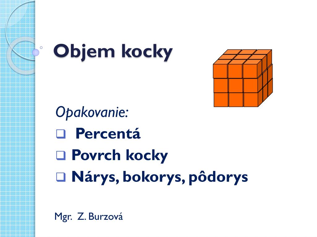 PPT - Objem kocky PowerPoint Presentation, free download - ID:3247437