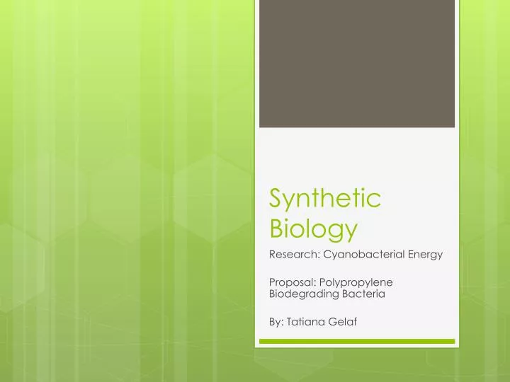 synthetic biology n.