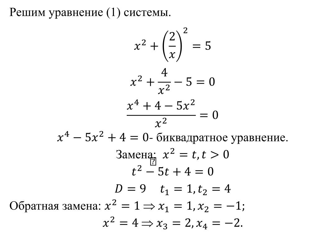 Обратная замена. Замена в биквадратном уравнении. Обратная замена в биквадратном уравнении. Обратное уравнение. Биквадратные уравнения с заменой переменной.