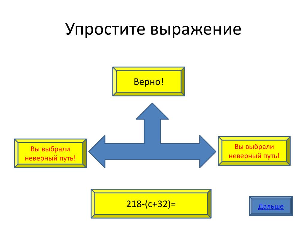 Упрости выражения и выбери верные варианты