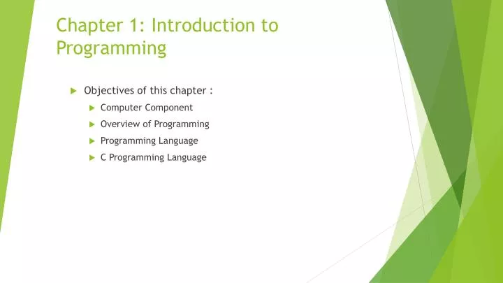 PPT - Chapter 1: Introduction to Programming PowerPoint Presentation ...