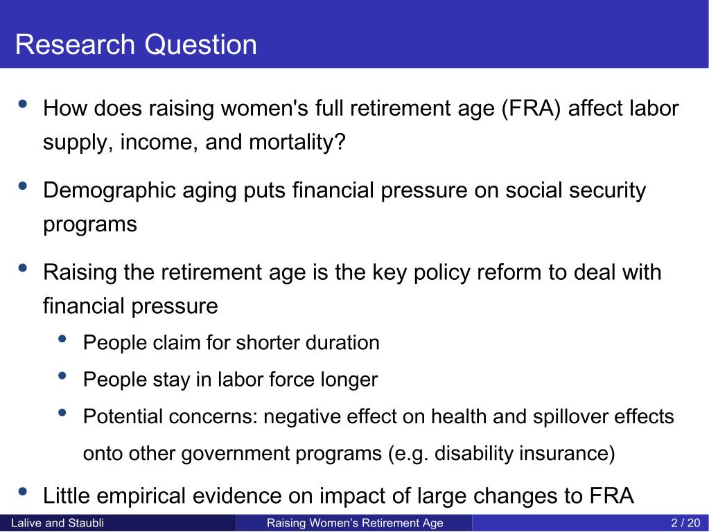 PPT - Impact of Raising Women's Retirement Age in Switzerland ...