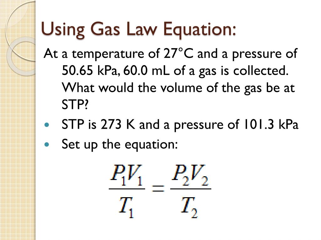 problem solving combined gas law