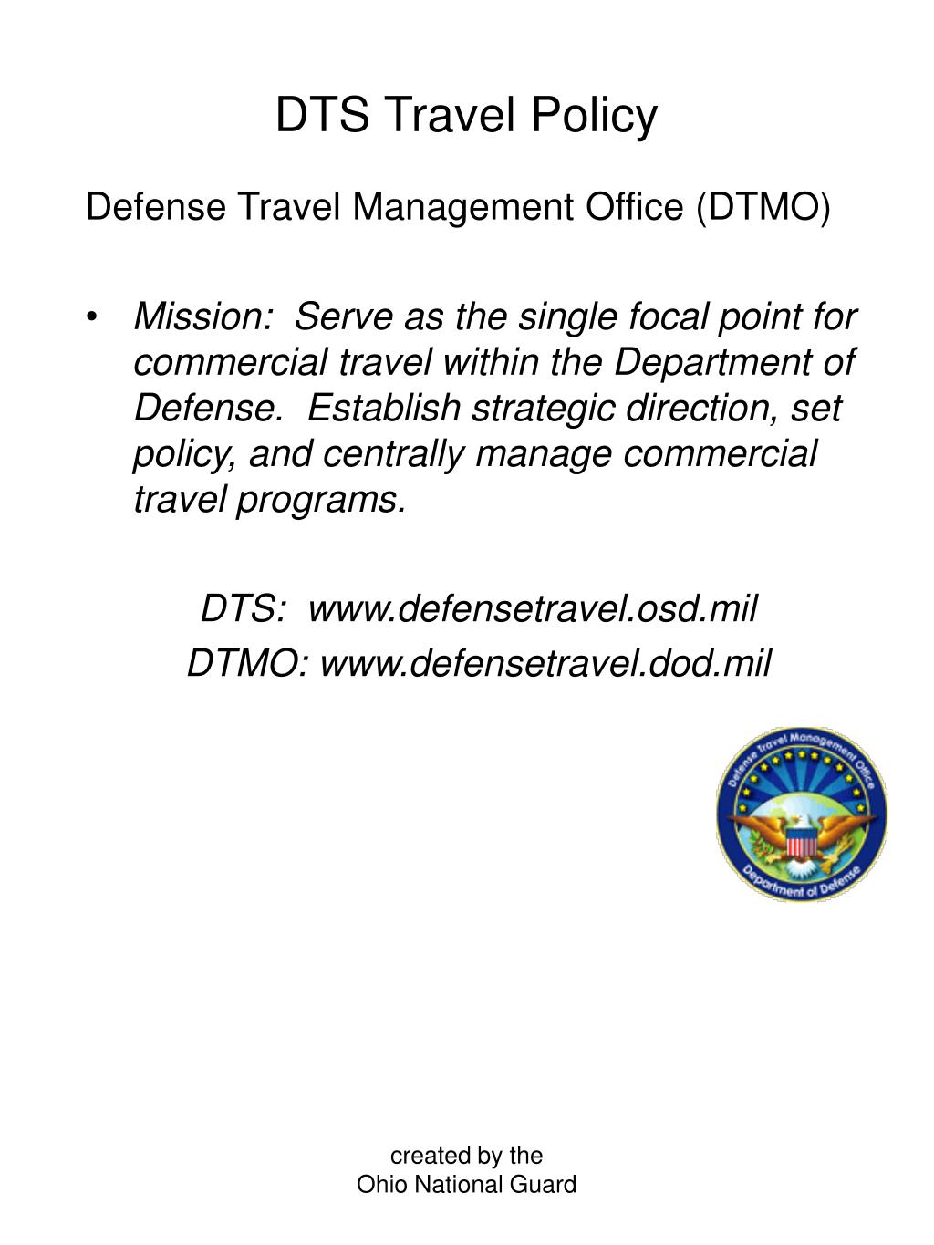 defense travel management office dts training