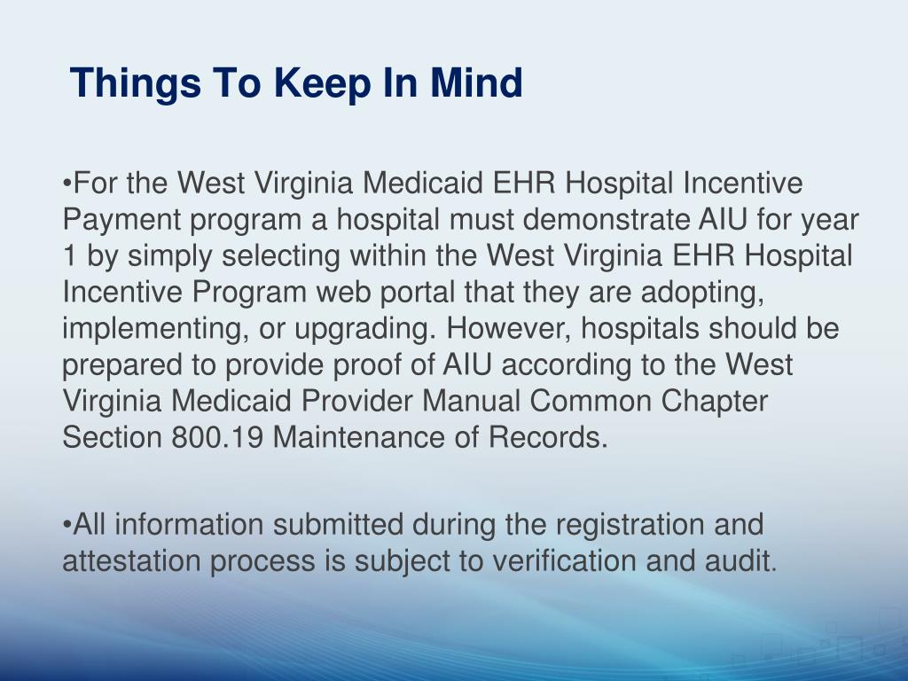 PPT Registration & Attestation For WV Medicaid EHR Incentive PowerPoint Presentation ID3254671