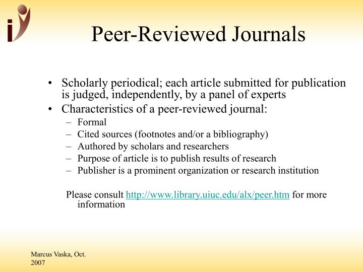 a peer reviewed journal article is