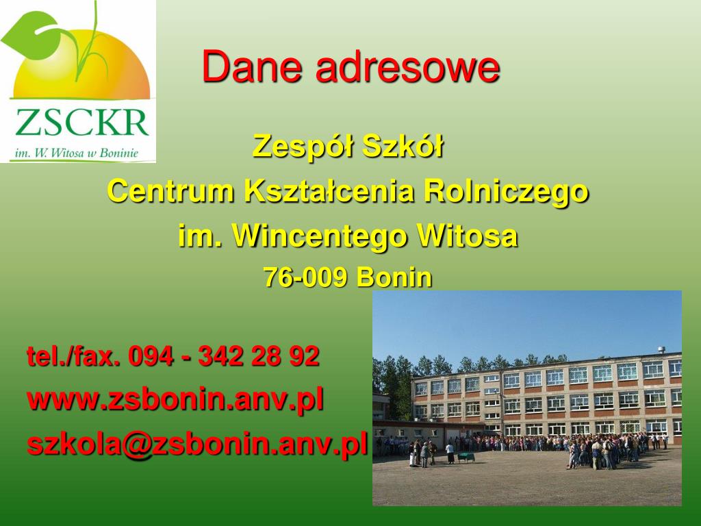 PPT - . Zespół Szkół Centrum Kształcenia Rolniczego im. Wincentego