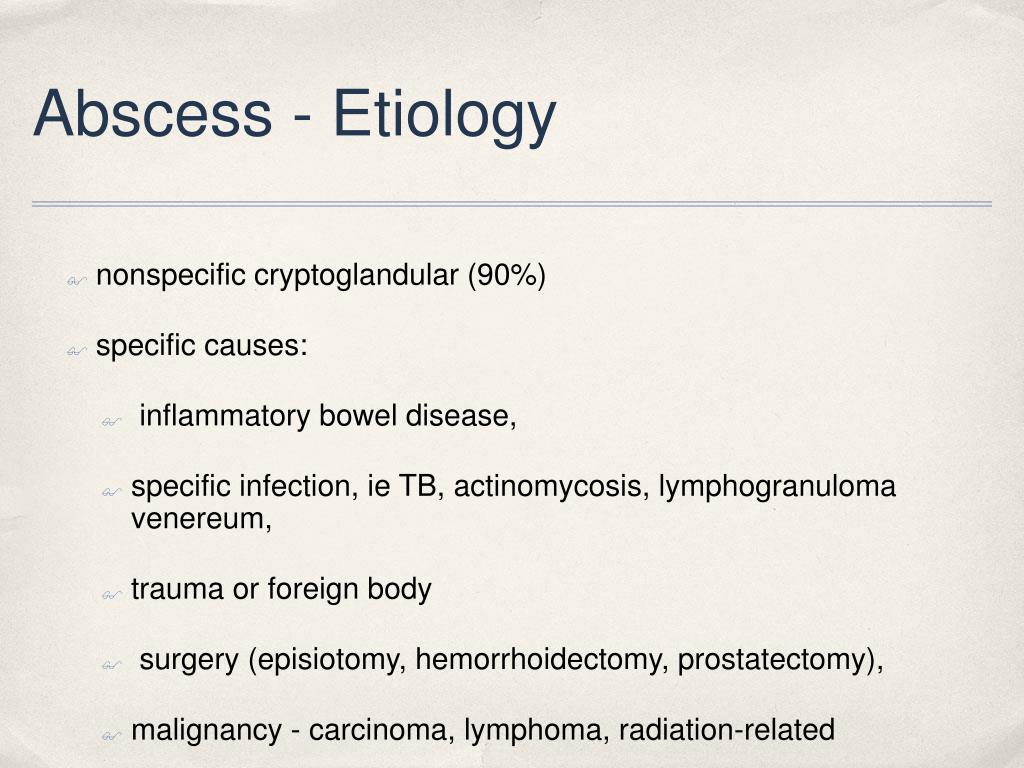 PPT Benign Anorectal Abscess and Fistula PowerPoint Presentation