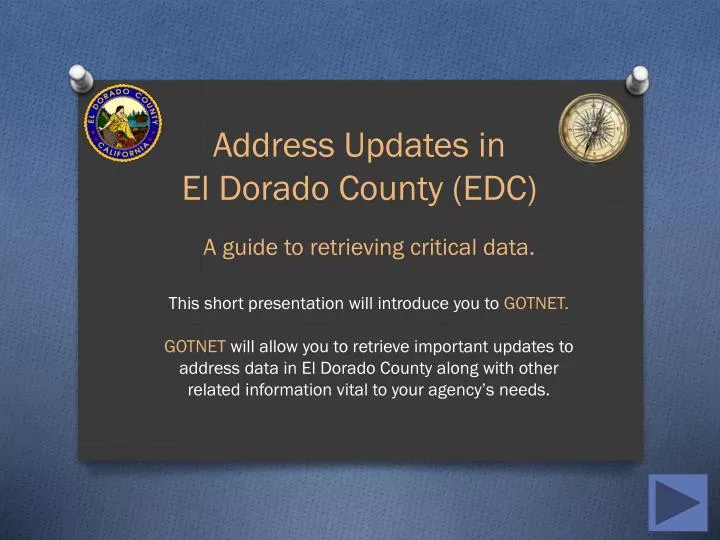 PPT Address Updates in El Dorado County (EDC) PowerPoint Presentation