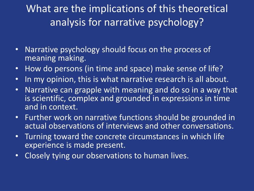 PPT - What Is Narrative? What Is Narrative Psychology? PowerPoint ...