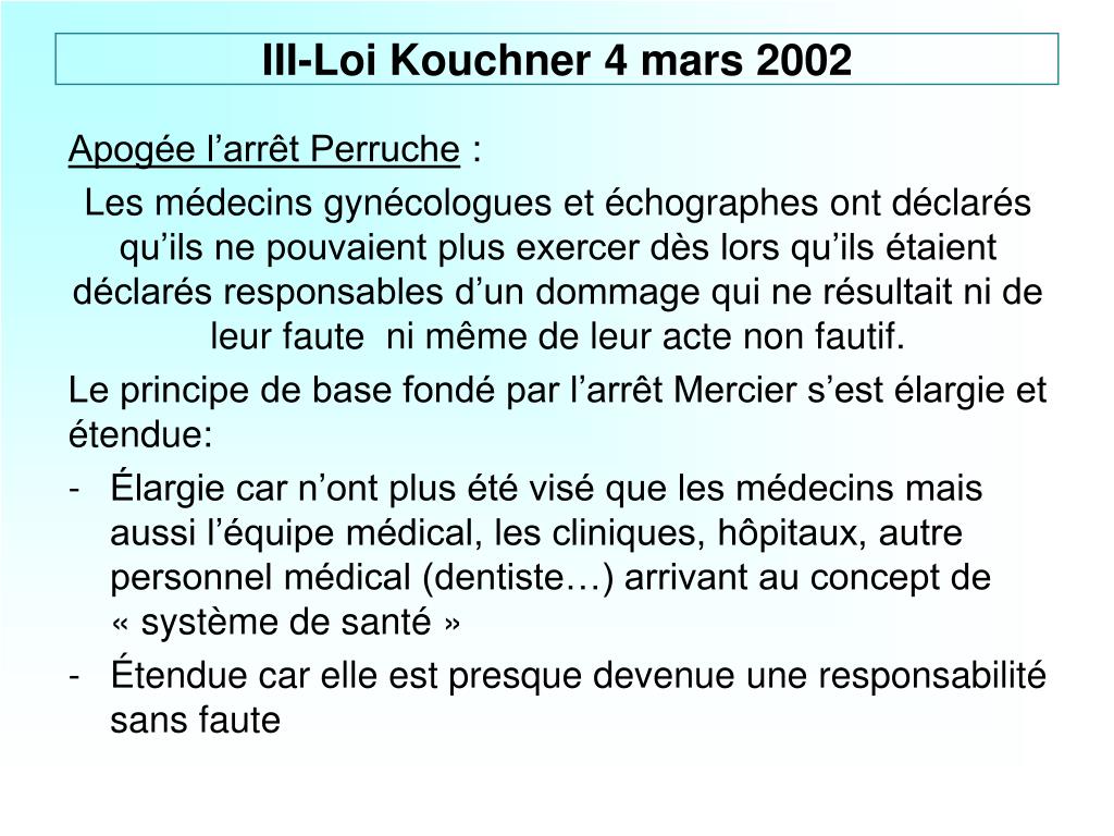 PPT - DROIT et MEDECINE Ou comment parler RESPONSABILITE MEDICALE