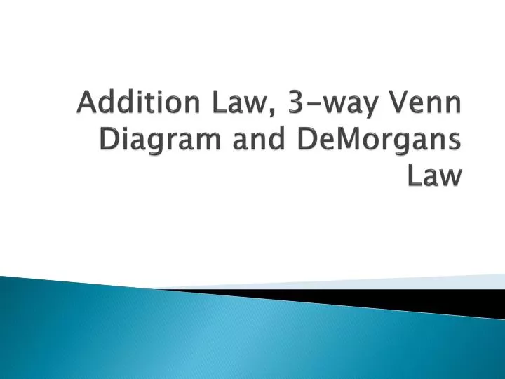 ppt addition law 3 way venn diagram and demorgans law venn diagram demorgan s law