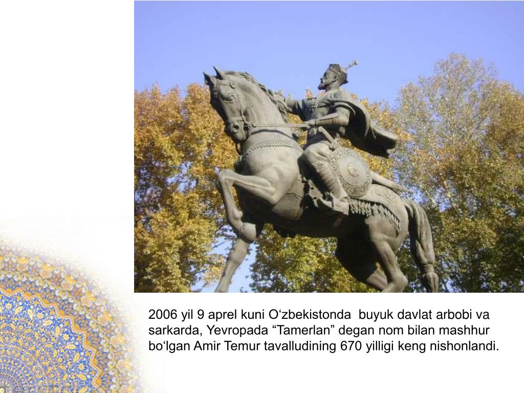 Amir temur haqida malumot uzbek tilida