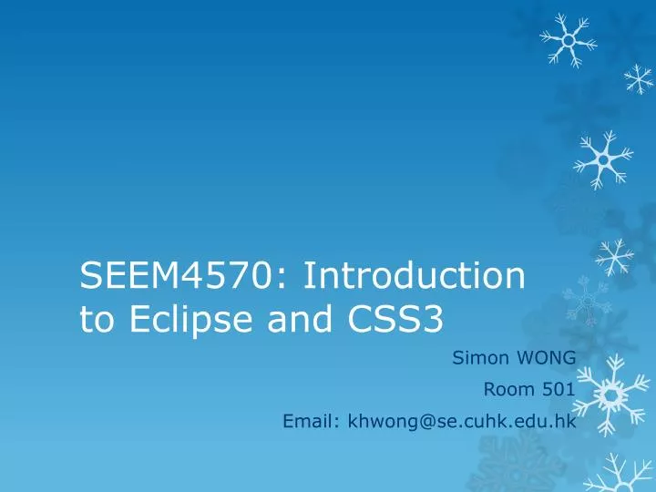 seem4570 introduction to eclipse and css3 n.
