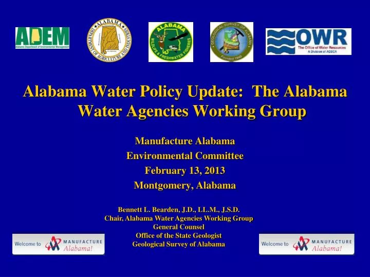 PPT Alabama Water Policy Update The Alabama Water Agencies Working