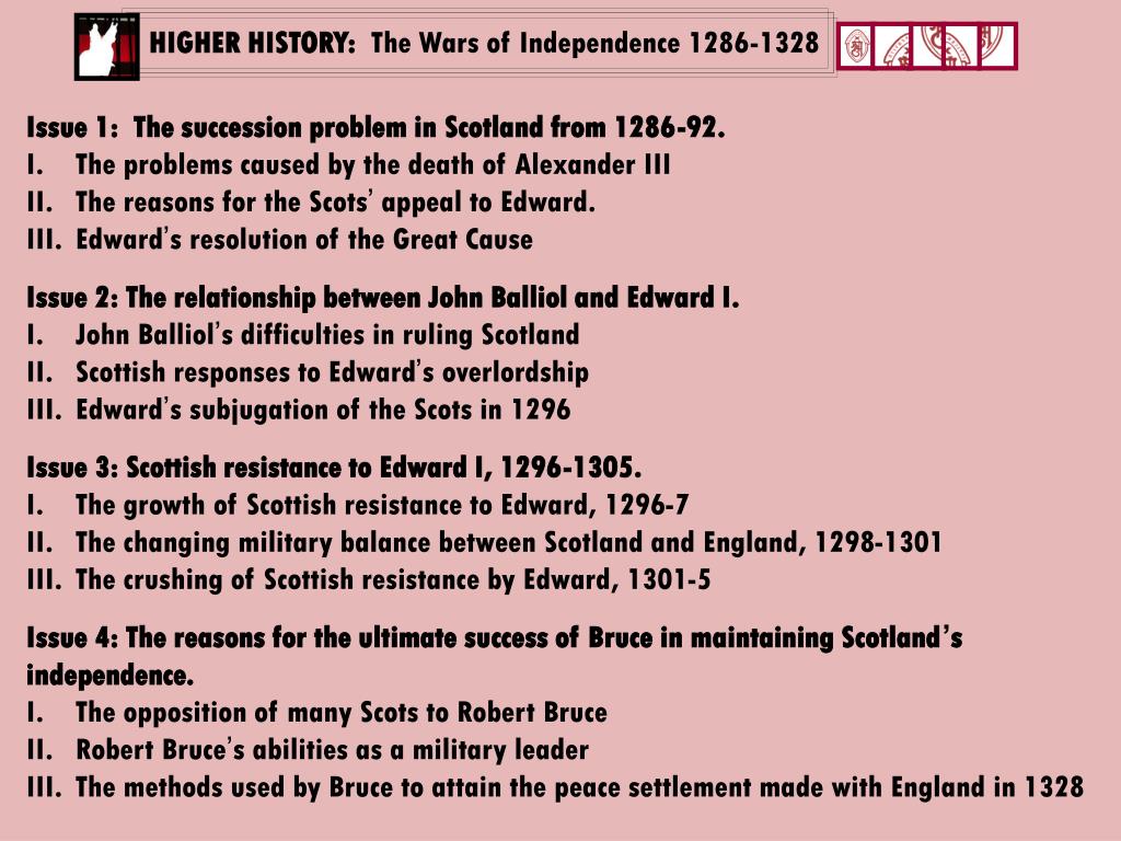 PPT - HIGHER HISTORY: The Wars of Independence 1286-1328 PowerPoint ...