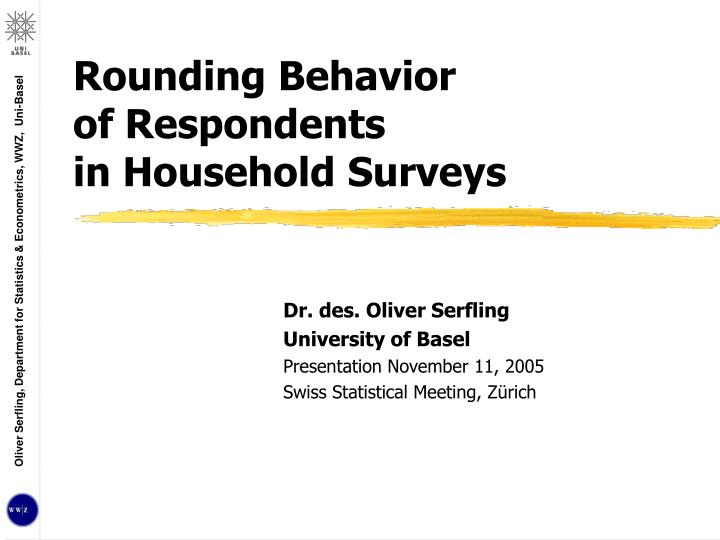 rounding behavior of respondents in household surveys n.