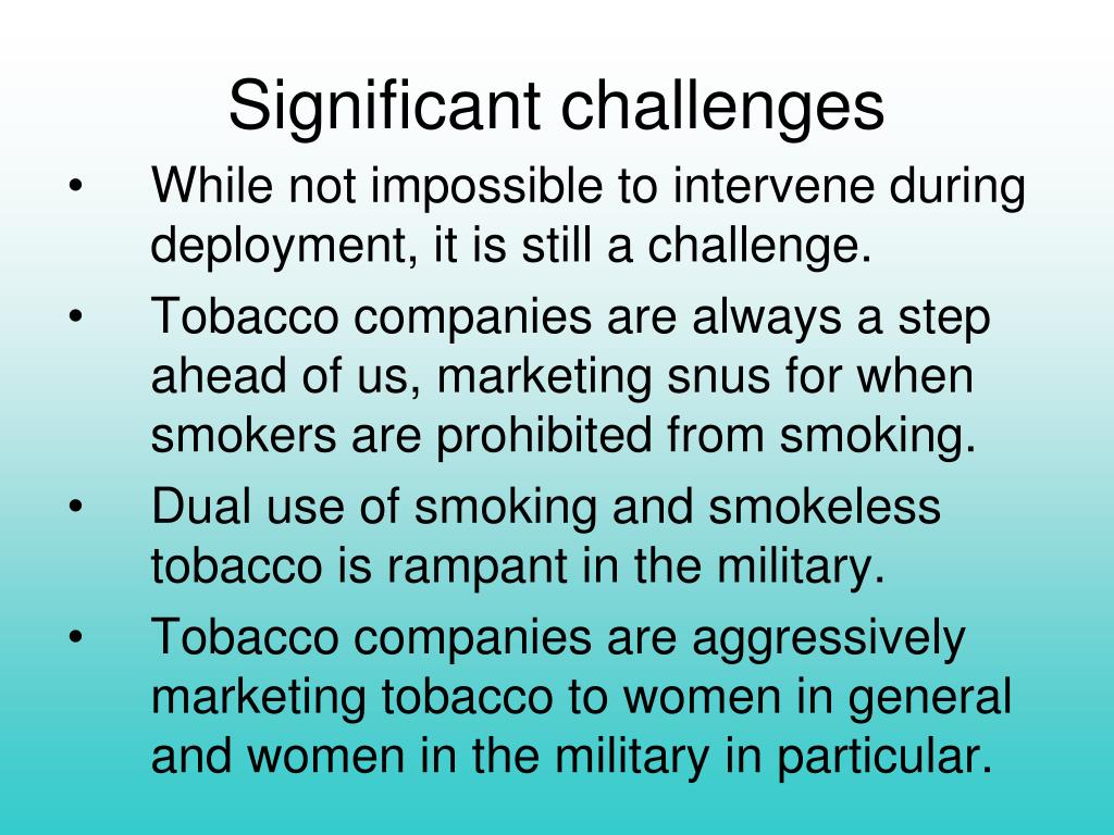 PPT Smoking Cessation in the Military Challenges, Solutions, And