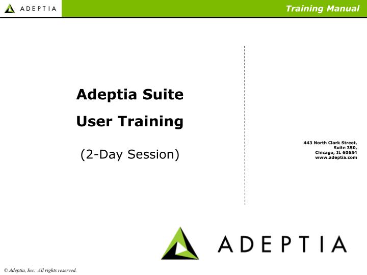adeptia suite user training 2 day session n.
