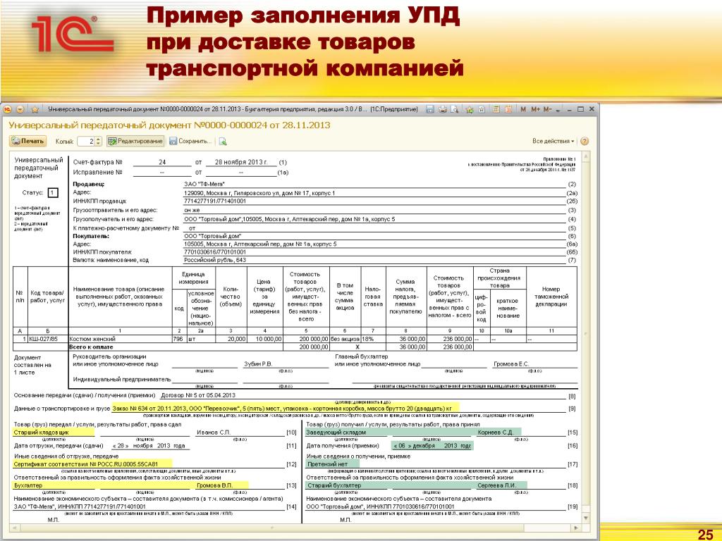Как заполнить товарную накладную: бланк и образец заполнения