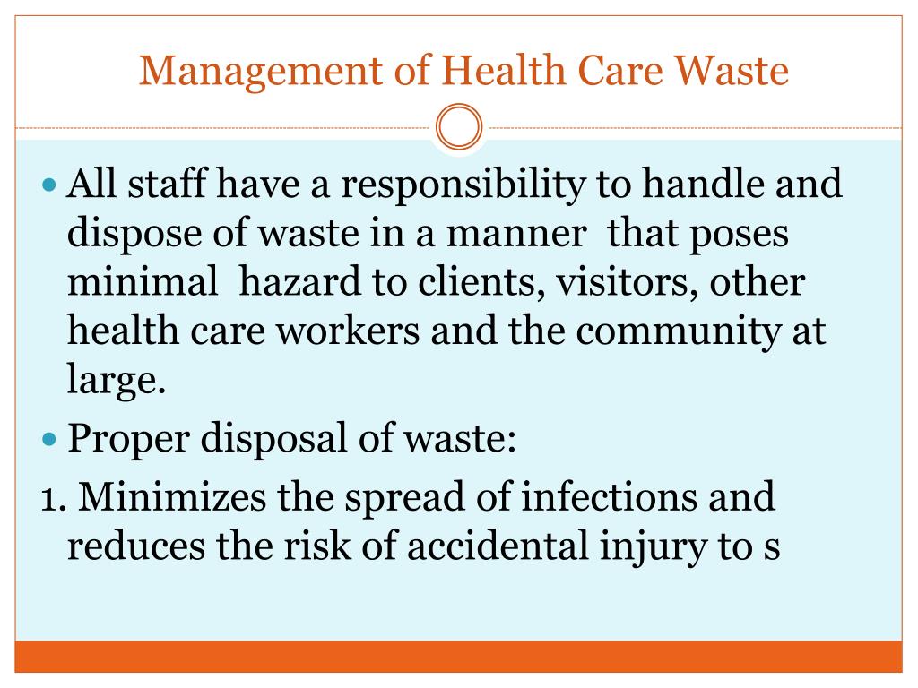 PPT - HANDLING AND DISPOSAL OF HEALTH CARE WASTE PowerPoint ...